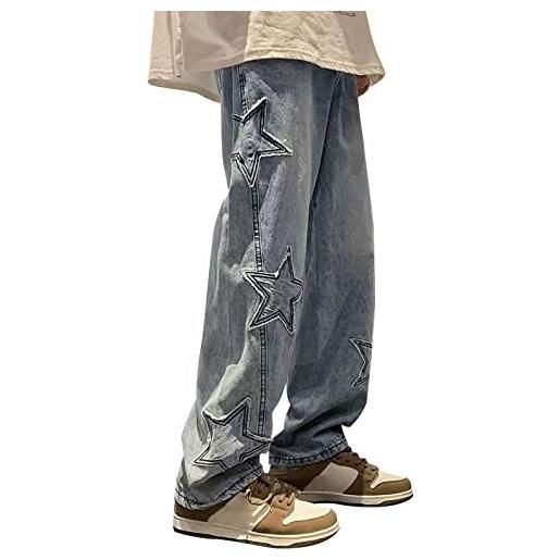 Kobilee pantaloni y2k uomo hip hop elasticizzati y2k pants skinny larghi slim fit jeans y2k regular neri pantaloni jeans offerta leggeri jeans baggy strappati