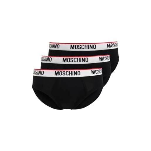 MOSCHINO - a1393-4300 intimo uomo set 3 slip in cotone stretch nero (xl)