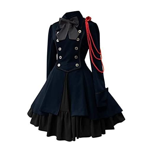 JokeLomple vestito gotico donna - stile steampunk vintage cosplay abiti con maniche svasate e corsetto vestito di lusso per halloween carnevale