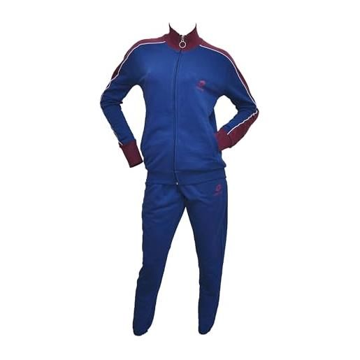 Lotto tuta donna invernale completa con zip intera - tuta donna invernale con manica lunga - tuta donna completa in cotone felpato - tuta donna cotone felpato (6044 denim, l)
