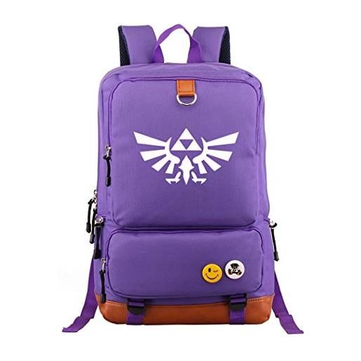 WANHONGYUE the legend of zelda gioco zaino zainetto laptop backpack borsa da scuola cartella studenti rucksack viola /3