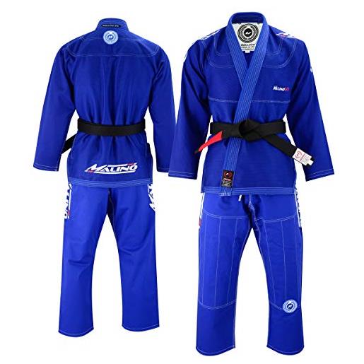 Malino professionale brasiliano jiu jitsu gi suit blu bjj uniforme pearl weave cotone 550gsm, pantaloni 10oz ripstop formato a1