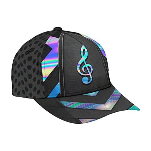 456 berretto da baseball nota musicale modello ologramma nero baseball cappelli per all'aperto con visiera cappello regolabile ciclismo cappellino da baseball tennis