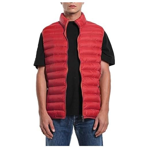 TMK piumino smanicato uomo giacca invernale senza maniche leggero art. 0080 (xl, rosso)