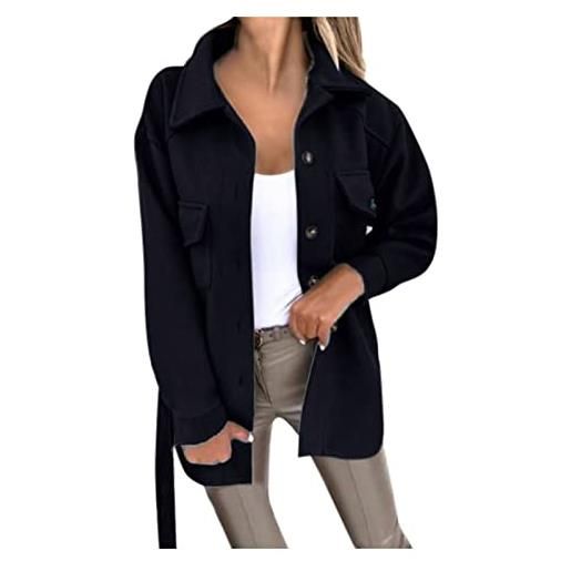 NHNKB trench cappotto da donna blu cappotto da donna invernale con cintura singolo trench outwear cappotto piumino medio da donna con cintura cappotto da donna cappotto da donna di alta qualità, blu marino, 