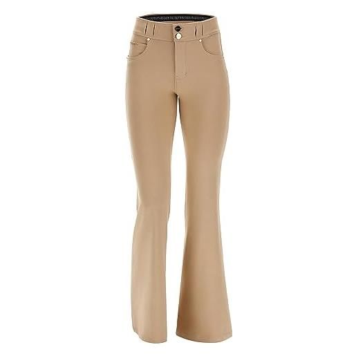 FREDDY - pantaloni n. O. W. ® super flare vita media in jersey, donna, marrone, extra small