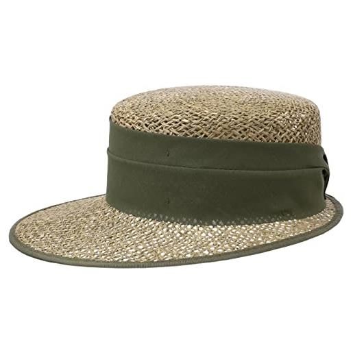 LIPODO berretto di paglia breezy donna - made in italy cappellino estivo da spiaggia visiera sole con primavera/estate - taglia unica natura-oliva