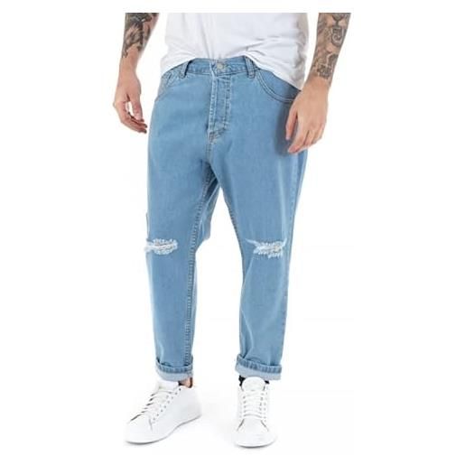 Giosal jeans uomo pantalone lungo denim rotture cinque tasche (denim, 42)