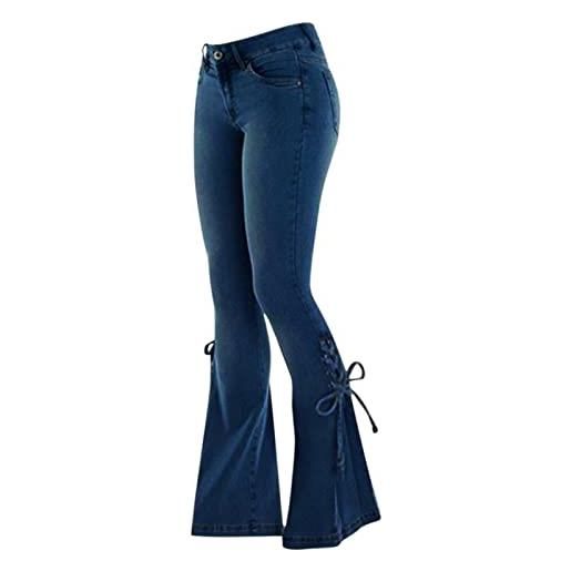 BOTCAM jeans da donna a vita alta, gamba larga, pantaloni a zampa, pantaloni hippie streetwear, jeans da donna, elasticizzati, jeans y2k, jeans boyfriend, per adolescenti, ragazze, slim fit, per il