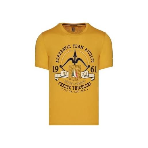 Aeronautica Militare t-shirt ts2152 da uomo, maglia, maglietta, polo, frecce tricolori (m, dark yellow)