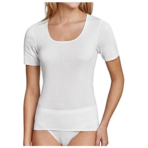 Schiesser spenzer classic luxury - maglietta da donna, confezione da 2, bianco (100-weiss), 54