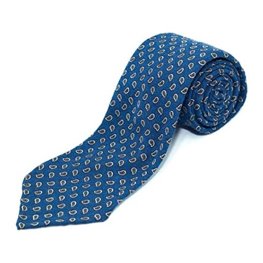 Illogico cravatta sfoderata in lana blu con gocce marroni