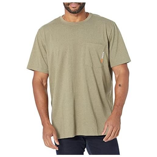 Timberland maglietta a maniche corte base-plate blended t-shirt, verde oliva (oliva bruciata), mélange, l uomo