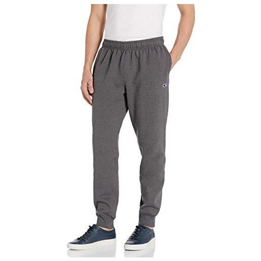 Champion - pantaloni da uomo da jogging in pile powerblend, stile retrò - grigio - s