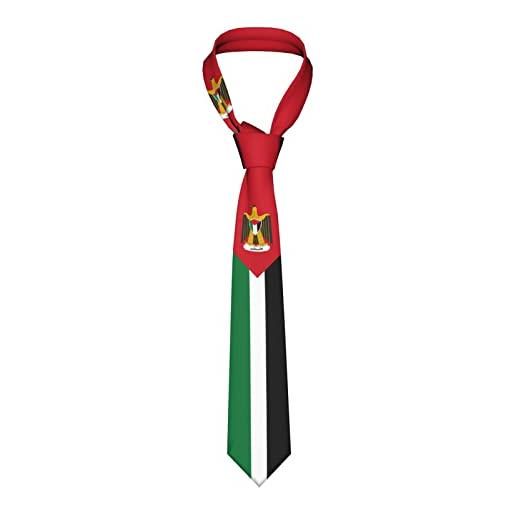 874 cravatta da uomo bandiera della palestina a strisce cravatta da lavoro classico cravatta da sposa alta qualità cravattino per riunirsi cerimonie feste