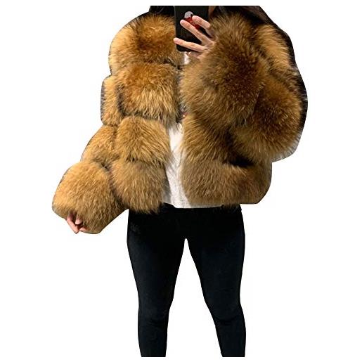 YAOTT donna inverno spessa calda cappotto comodo giacca parka cappotto spesso in pelliccia artificiale parka giacca elegante overcoat capispalla 2 l