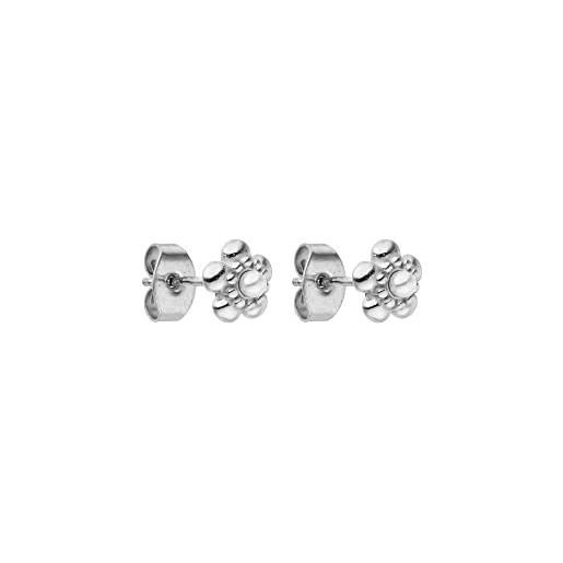 Purelei® shiny bloom orecchini (argento), orecchini impermeabili per donne e ragazze, orecchini in acciaio inox a forma di fiore con perla, regalo per donne e figlie, acciaio inossidabile
