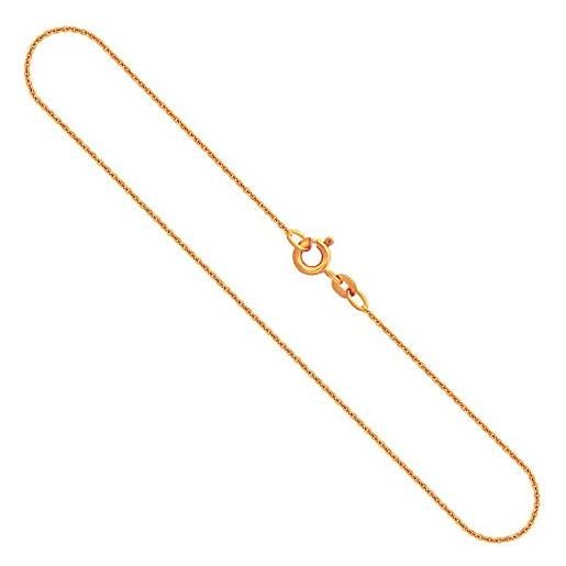EDELIND collana modello ancora rotonda donna in oro giallo, 8 carati 333, largh. 1,1 mm, p. 2.7 g, lungh. 70 cm, con chiusura a blocco d'anello elastico, marchio di garanzia made in germany