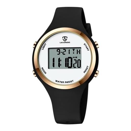 aswan watch orologi da donna per sport all'aria aperta con sveglia/calendario/retroilluminazione/cronometro/cronografo, orologio digitale regalo per ragazze e donne, 16 nero