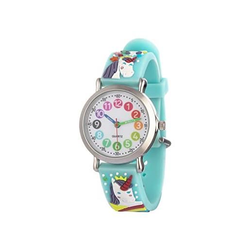 CHAOTECHY orologio da polso per bambini per ragazze e ragazzi, facile da leggere per imparare a leggere l'orologio, unicorno