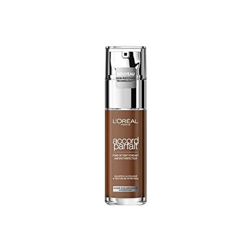 L'Oréal Paris - fondotinta fluida - idratazione 24h - formula con acido ialuronico - tutti i tipi di pelle - tonalità: terra di siena (9. D) - accordo perfetto - 30 ml