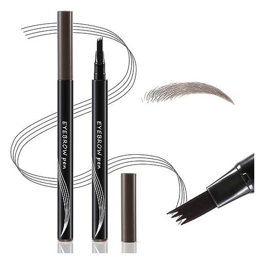 Boobeen waterproof eyebrow pen-micro tip eyebrow pencil, liquid eyebrow fork tip pen, crea sopracciglia 3d naturali, lunga durata