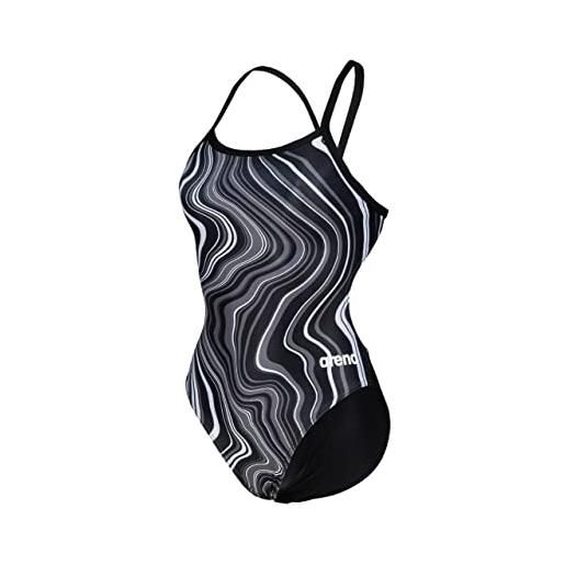 ARENA women's swimsuit challenge black-black marbled, intero donna, multi, 40