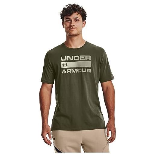 Under Armour team isse wordmark maglietta a maniche corte, t-shirt donna, verde, xl/xxl