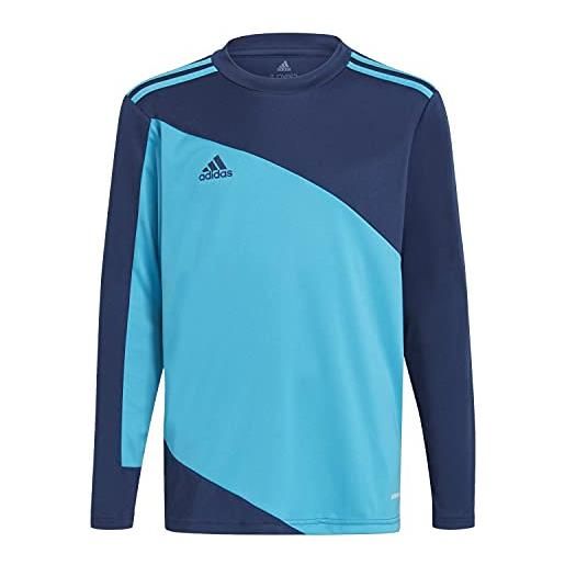 adidas squadra 21 goalkeeper long sleeve jersey, maglia lunga bambini e ragazzi, team navy blue/bold aqua, 164