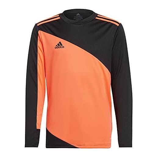 adidas squadra 21 goalkeeper long sleeve jersey, maglia lunga bambini e ragazzi, black/app solar red, 140