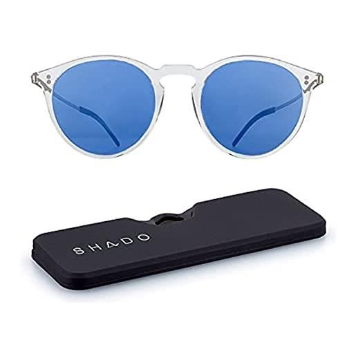 ThinOptics - occhiali da sole shado polarizzati con protezione uv completa, ultra sottili, leggeri e compatti, include custodia magnetica che si attacca al telefono