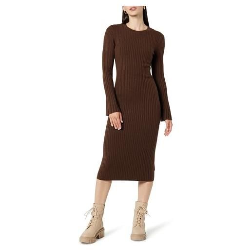 The Drop fernanda bell sleeve ribbed sweater dress maglione, cammello, xxl plus
