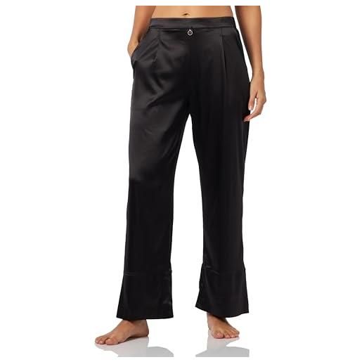 Emporio Armani pantaloni larghi da donna in pizzo eternal felpati, nero, m