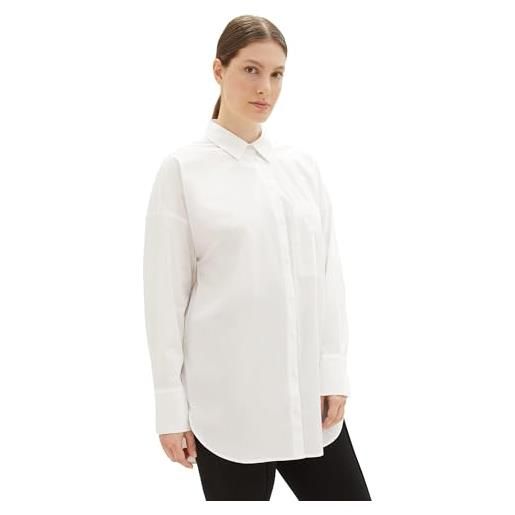 TOM TAILOR camicia con tasche, 10315-whisper white, 58 donna