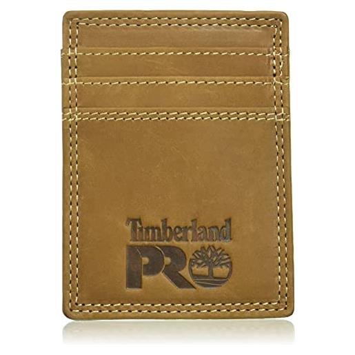 Timberland PRO portafoglio tasca frontale in pelle con fermasoldi accessorio, marrone scuro, taglia unica uomo