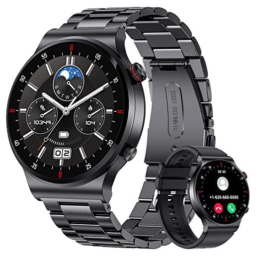 SIEMORL smartwatch chiamate bluetooth, 1,32 hd schermo tattile orologio smart watch uomo, ip68 impermeabile, con cardiofrequenzimetro/ossigeno nel sangue/contapassi/monitoraggio del sonno per android ios