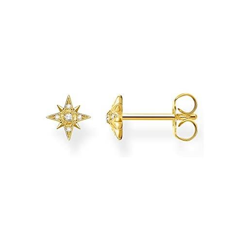 Thomas Sabo orecchini da donna a forma di stella in argento sterling 925 e argento, gold, h2144-414-14