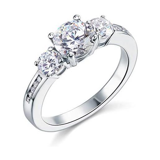 Gold Gala anello donna trilogy in argento 925 rodiato con zirconi bianchi a taglio diamante (22)