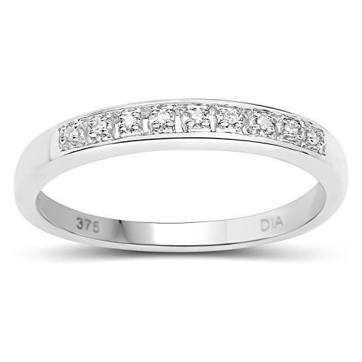 The Diamond and Wedding Ring Bargain Cen la collezione di anelli diamanti: 9ct anello di eternità diamanti bianchi di 3 mm di oro bianco, misura dell'anello 21,5