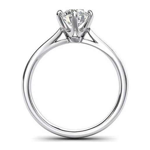 LANDA JEWEL anello di fidanzamento in argento sterling 2.0 ct classico a 6 poli con diamante simulato promessa nuziale e argento, 49 (15.6), colore: argento, cod. En-1s01-925