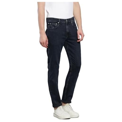 Calvin Klein Jeans jeans uomo slim taper elasticizzati, blu (denim dark), 28w / 32l