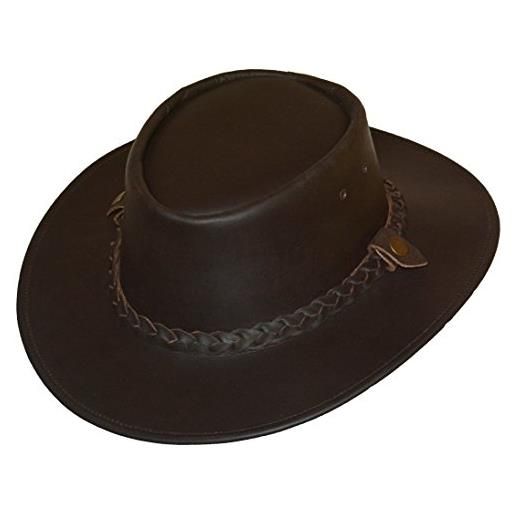 Black Jungle black bungle sorrento cappello in pelle cappello occidentale cappello da cowboy realizzato con la migliore pelle (marrone, m)