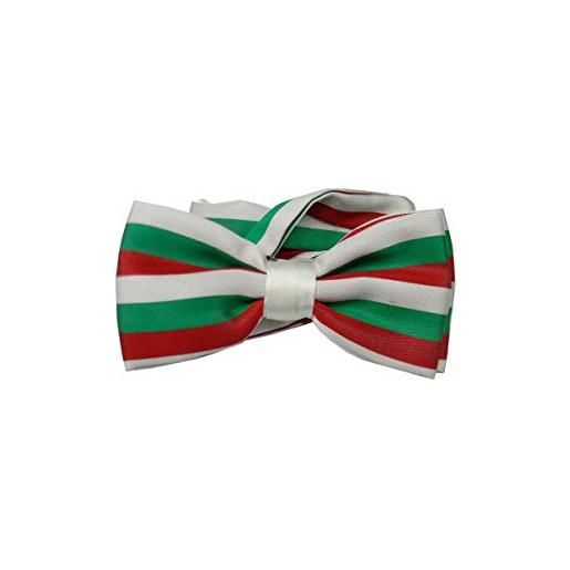 Avantgarde - papillon uomo a righe bianco rosso verde colori bandiera italiana farfalla seta, multicolore, misura: 6