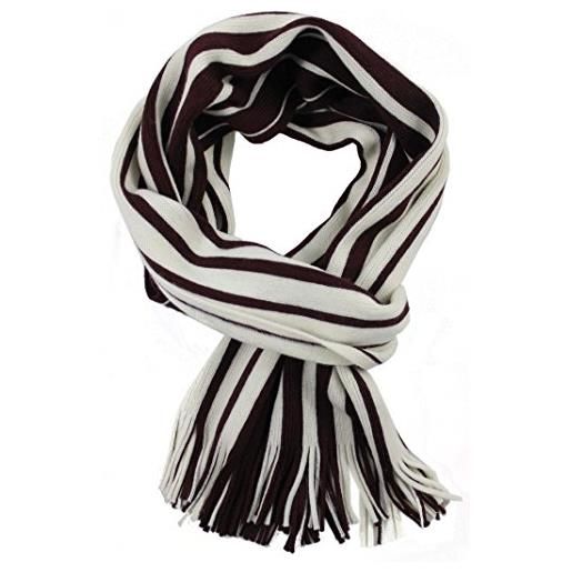 Rotfuchs sciarpa sciarpa lavorata a maglia raschelschal strisce alla moda bordeaux bianco 100% lana (merino) r-70
