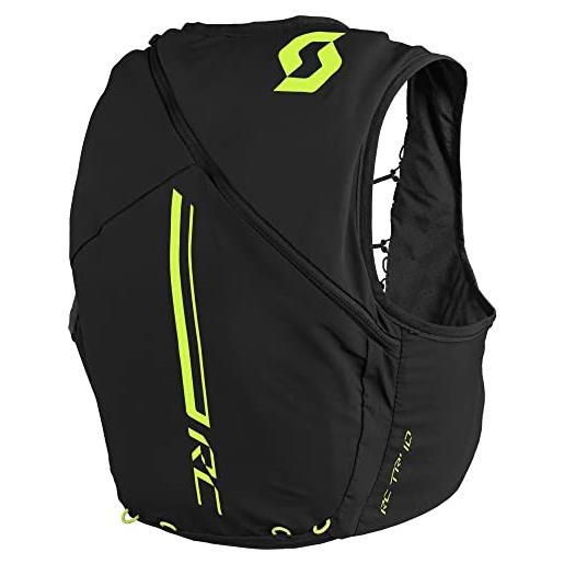 Scott mochila trail rc tr 10, zaini unisex - adulto, black/yellow, 