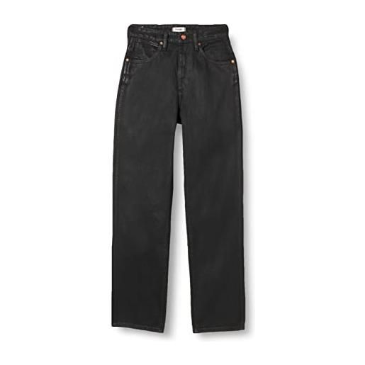 Wrangler mamma dritto jeans, rivestito nero, 27w x 30l donna