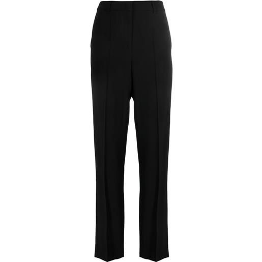 Emporio Armani pantaloni dritti in crêpe - nero