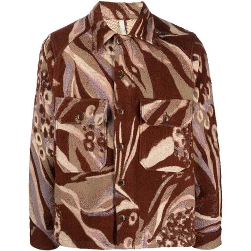 Sunflower giacca-camicia animal cpo - marrone