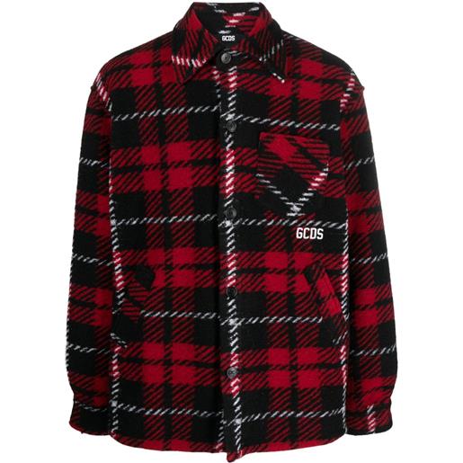 Gcds giacca-camicia a quadri - rosso