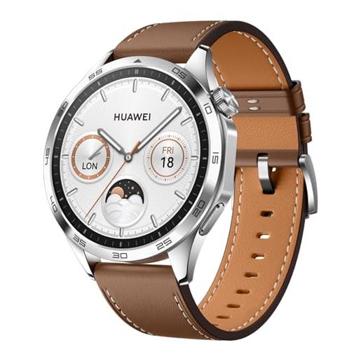 HUAWEI watch gt 4 46mm smartwatch, batteria fino a 2 settimane, android e ios, analisi calorie, monitoraggio della salute 24h, spo2, gps, 100+ sport, versione italiana, brown